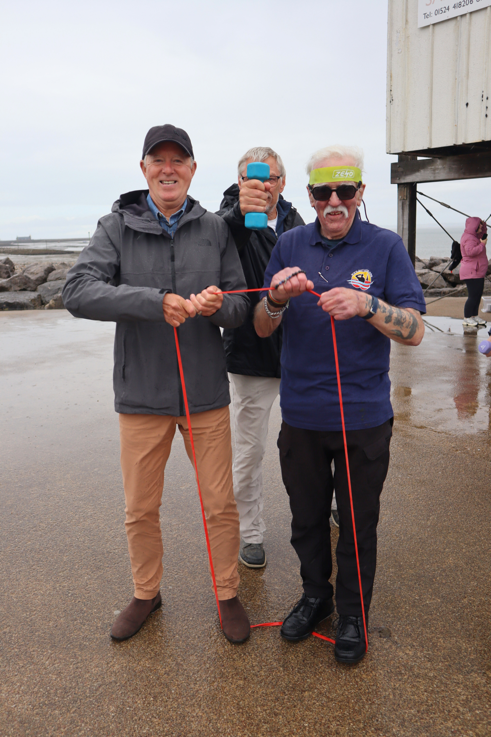 Two men holding walking poles