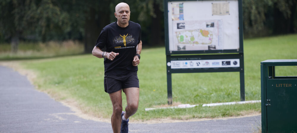 Male runner in Moor Park, Preston