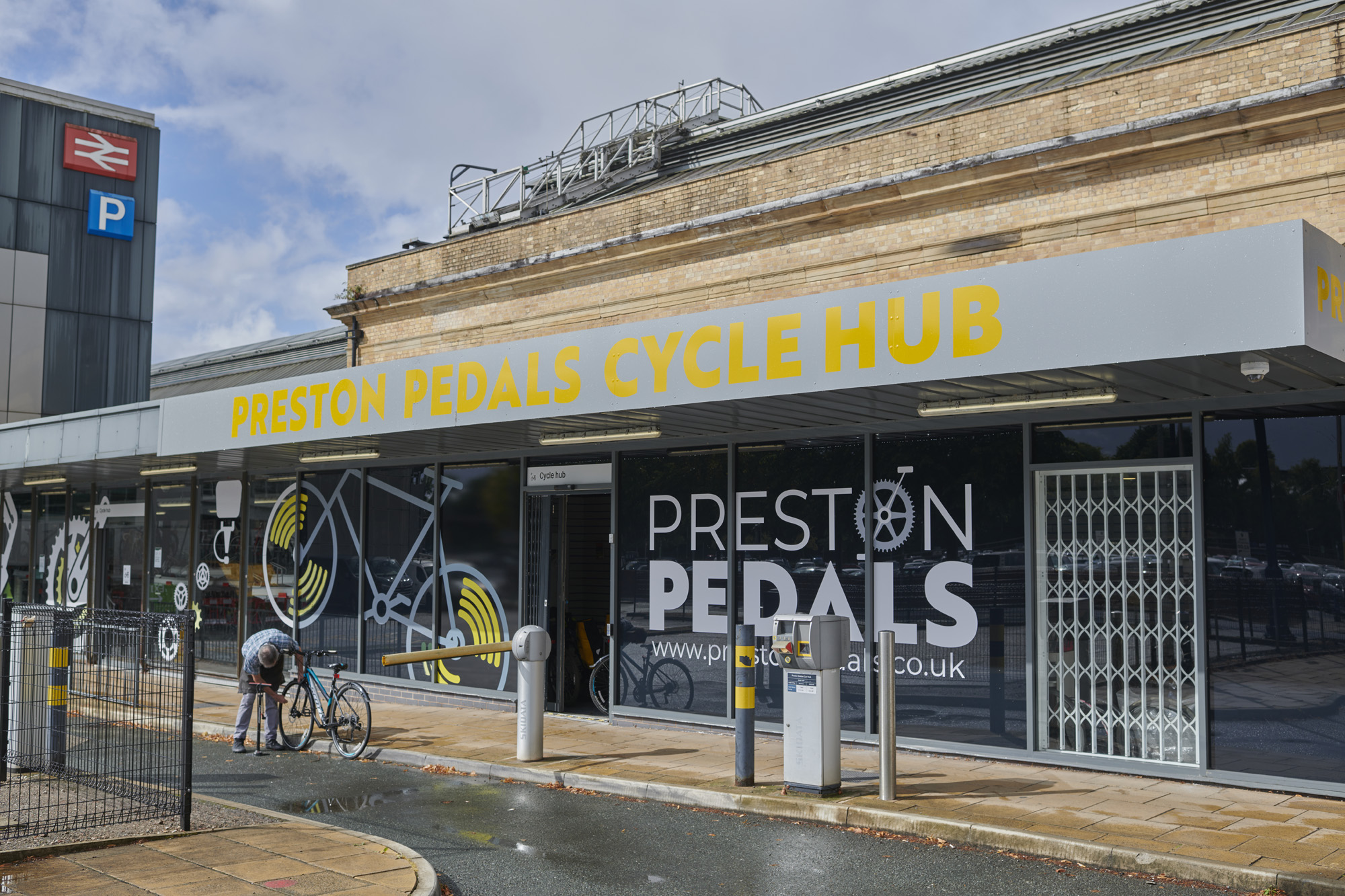 Preston Pedals building on Preston Train Station